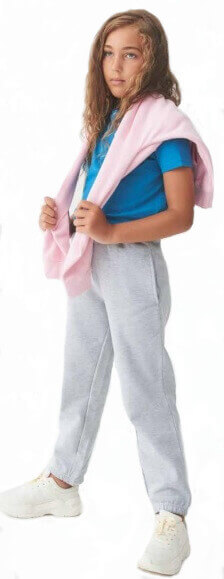 JH072J KIds Cuffed Jogpants cat model